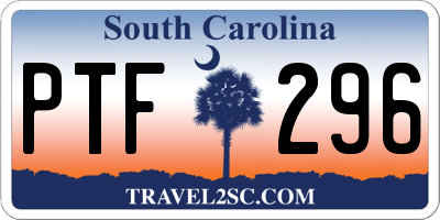 SC license plate PTF296
