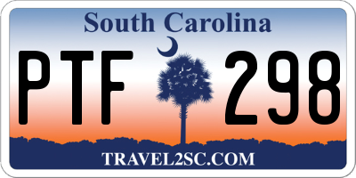 SC license plate PTF298