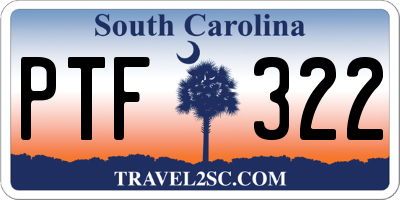 SC license plate PTF322
