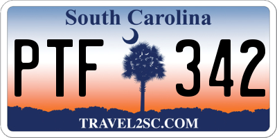 SC license plate PTF342