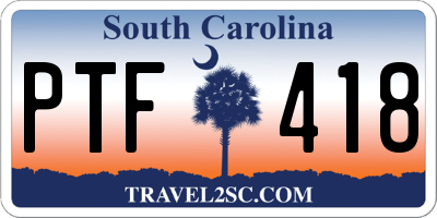 SC license plate PTF418