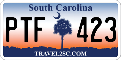 SC license plate PTF423