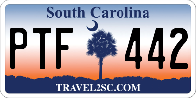 SC license plate PTF442