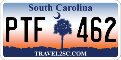 SC license plate PTF462