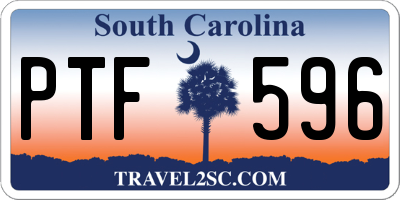 SC license plate PTF596