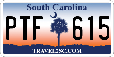 SC license plate PTF615