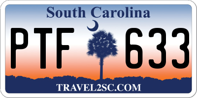 SC license plate PTF633