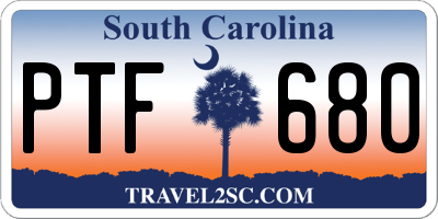 SC license plate PTF680