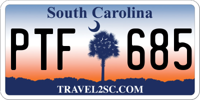 SC license plate PTF685