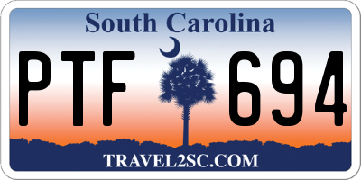 SC license plate PTF694