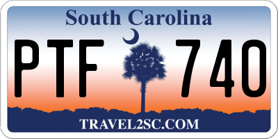 SC license plate PTF740
