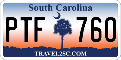 SC license plate PTF760