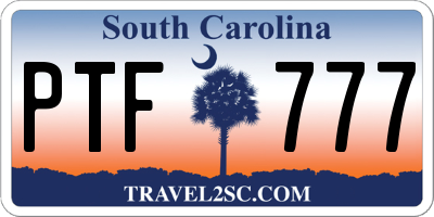SC license plate PTF777