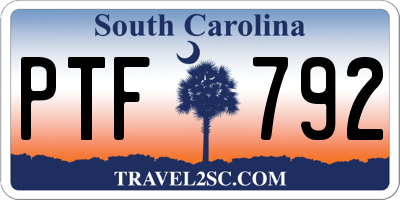 SC license plate PTF792
