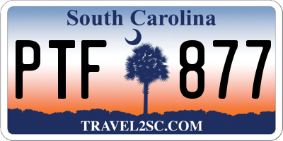SC license plate PTF877