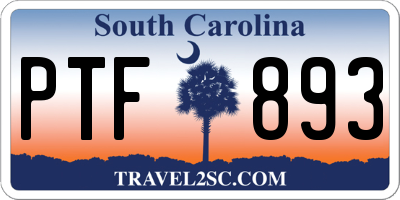 SC license plate PTF893