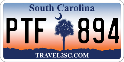 SC license plate PTF894