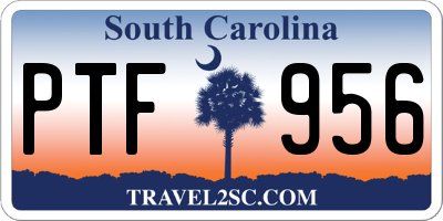 SC license plate PTF956