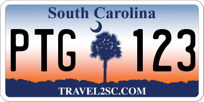 SC license plate PTG123