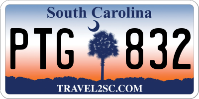 SC license plate PTG832