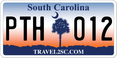 SC license plate PTH012
