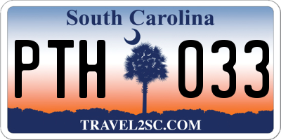 SC license plate PTH033
