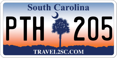 SC license plate PTH205