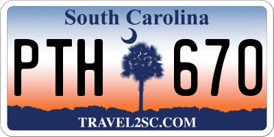 SC license plate PTH670