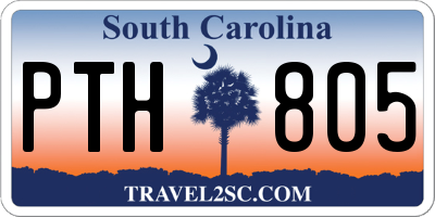 SC license plate PTH805