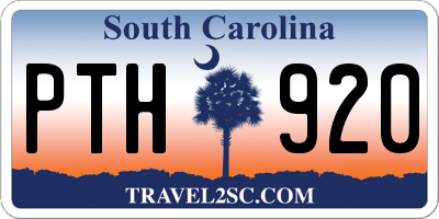 SC license plate PTH920