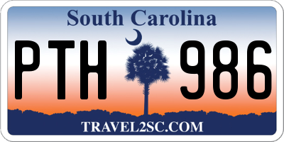 SC license plate PTH986