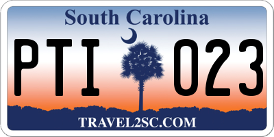 SC license plate PTI023