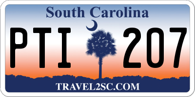 SC license plate PTI207