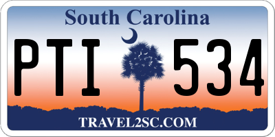 SC license plate PTI534