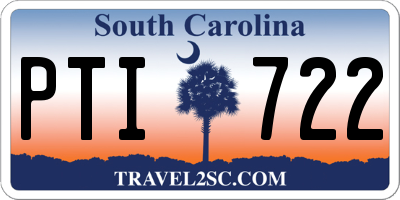 SC license plate PTI722