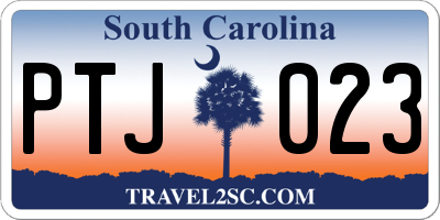 SC license plate PTJ023