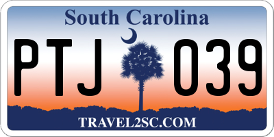 SC license plate PTJ039