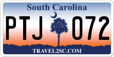 SC license plate PTJ072