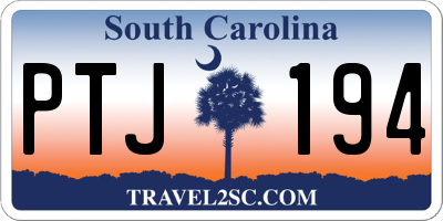 SC license plate PTJ194