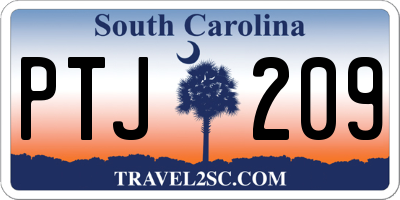 SC license plate PTJ209