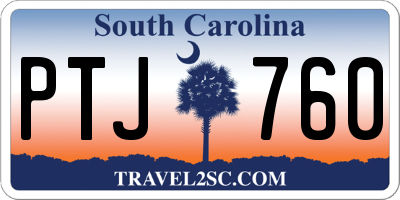 SC license plate PTJ760