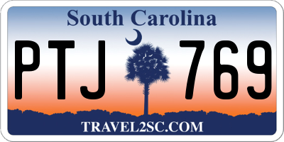 SC license plate PTJ769