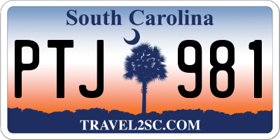 SC license plate PTJ981
