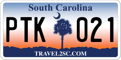 SC license plate PTK021