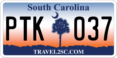 SC license plate PTK037