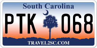 SC license plate PTK068