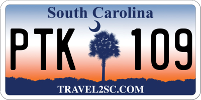 SC license plate PTK109