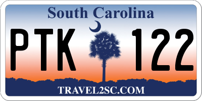 SC license plate PTK122