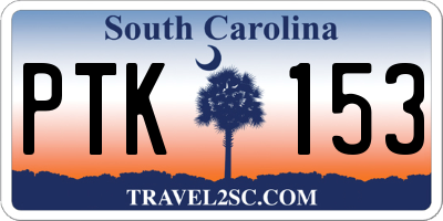 SC license plate PTK153