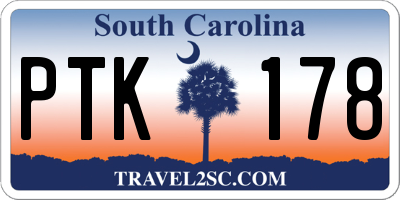 SC license plate PTK178